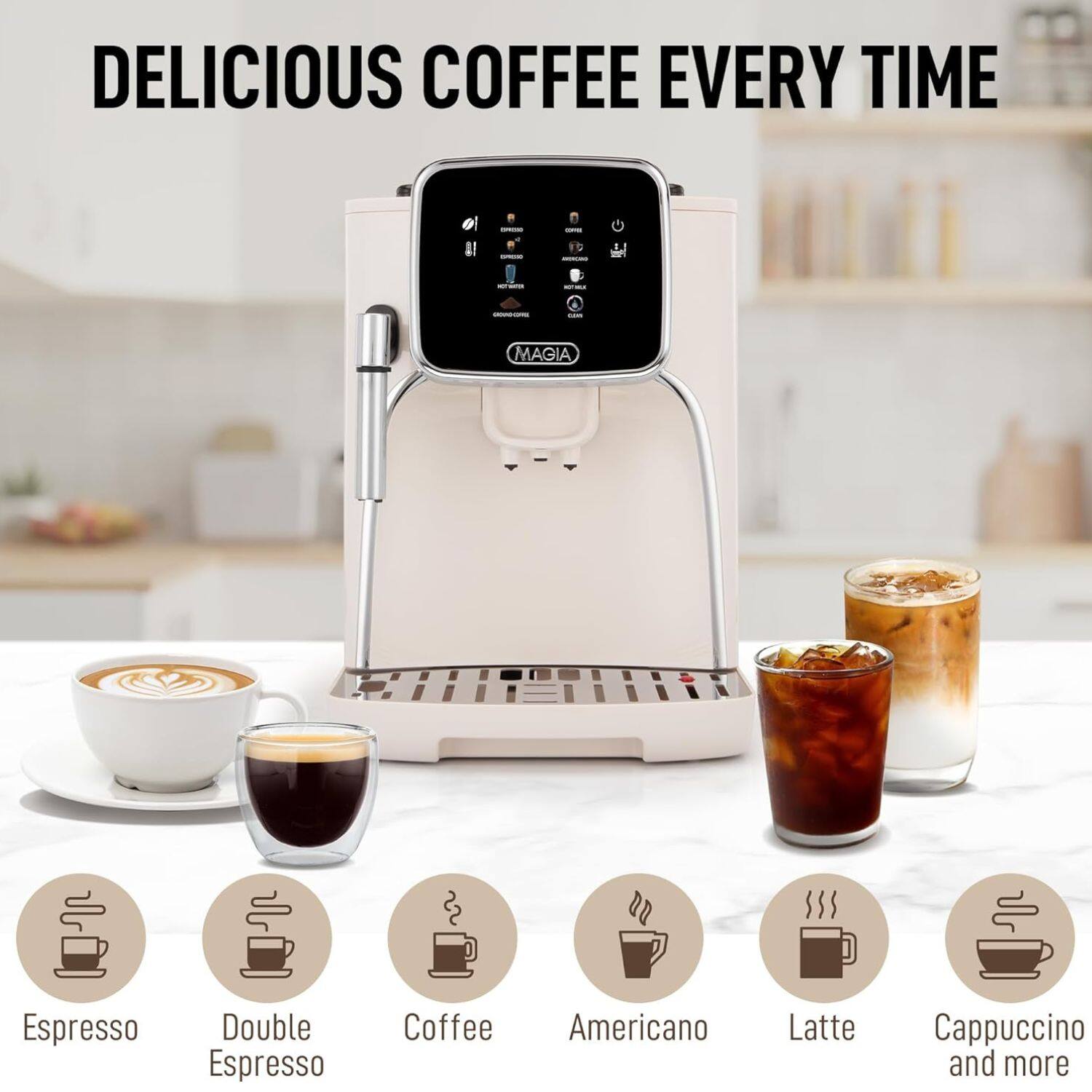 a - 1S MAGIA Espresso Double Espresso Coffee Americano Latte Cappuccino and more

DELICIOUS COFFEE EVERY TIME