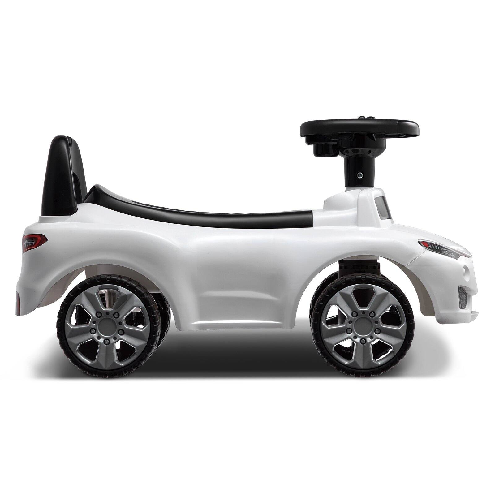 Alt View 10. Glintex - Battery Ride-On Car for Toddlers, Sit to Stand Push Car with Music Steering Wheel & Under Seat Storage, Ages 1-3 - White.