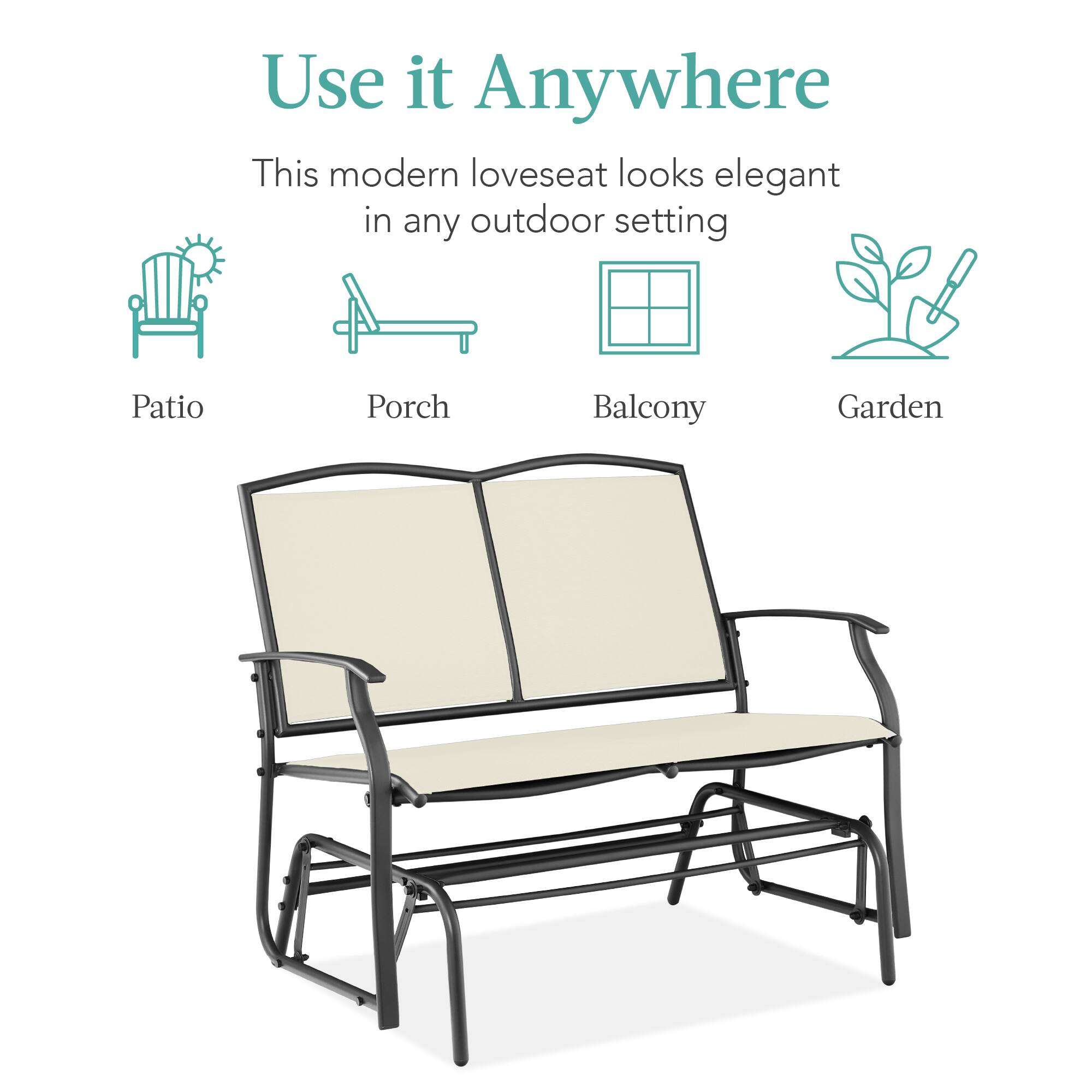 Use it Anywhere

This modern loveseat looks elegant in any outdoor setting

Patio  
Porch  
Balcony  
Garden