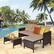 Alt View 3. Gymax - Gymax 3PC Rattan Furniture Sofa Lounge Chaise Set Outdoor Patio Garden - mix brown.