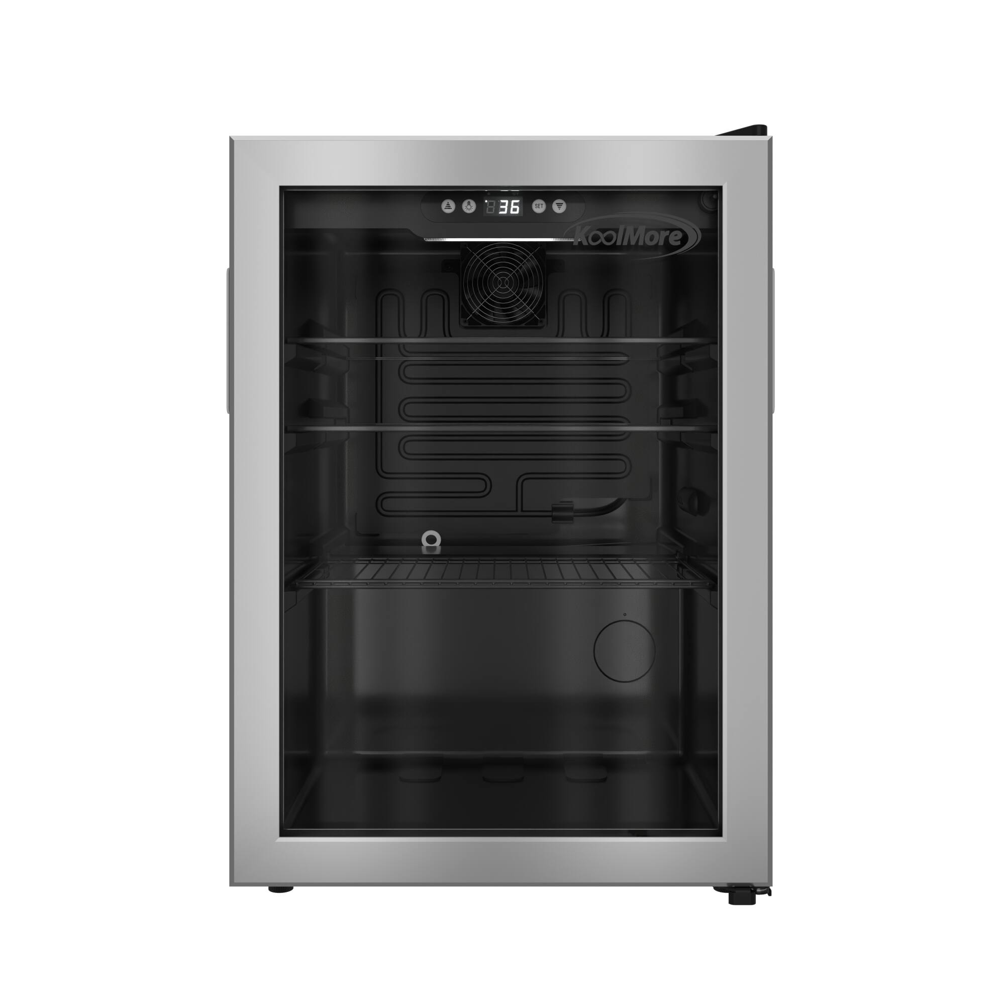 Alt View 2. Koolmore - 17 in. 70-Can Beverage Refrigerator with Stainless Steel Trim, 2.5 cu. ft. (KM-BR25SS) - Black.