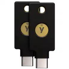 Front. Yubico - Yubico - YubiKey 5C NFC - Two-Factor authentication (2FA) Security Key, Connect via USB-C or NFC, FIDO Certified TwoPack - Black.