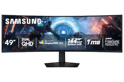 Samsung - 49" Odyssey G9 G91F 1000R Curved Dual QHD 144Hz 1ms AMD FreeSync Premium Pro Gaming Monitor with HDR600 (HDMI x2,DP,USB) - Black - Front_Zoom
