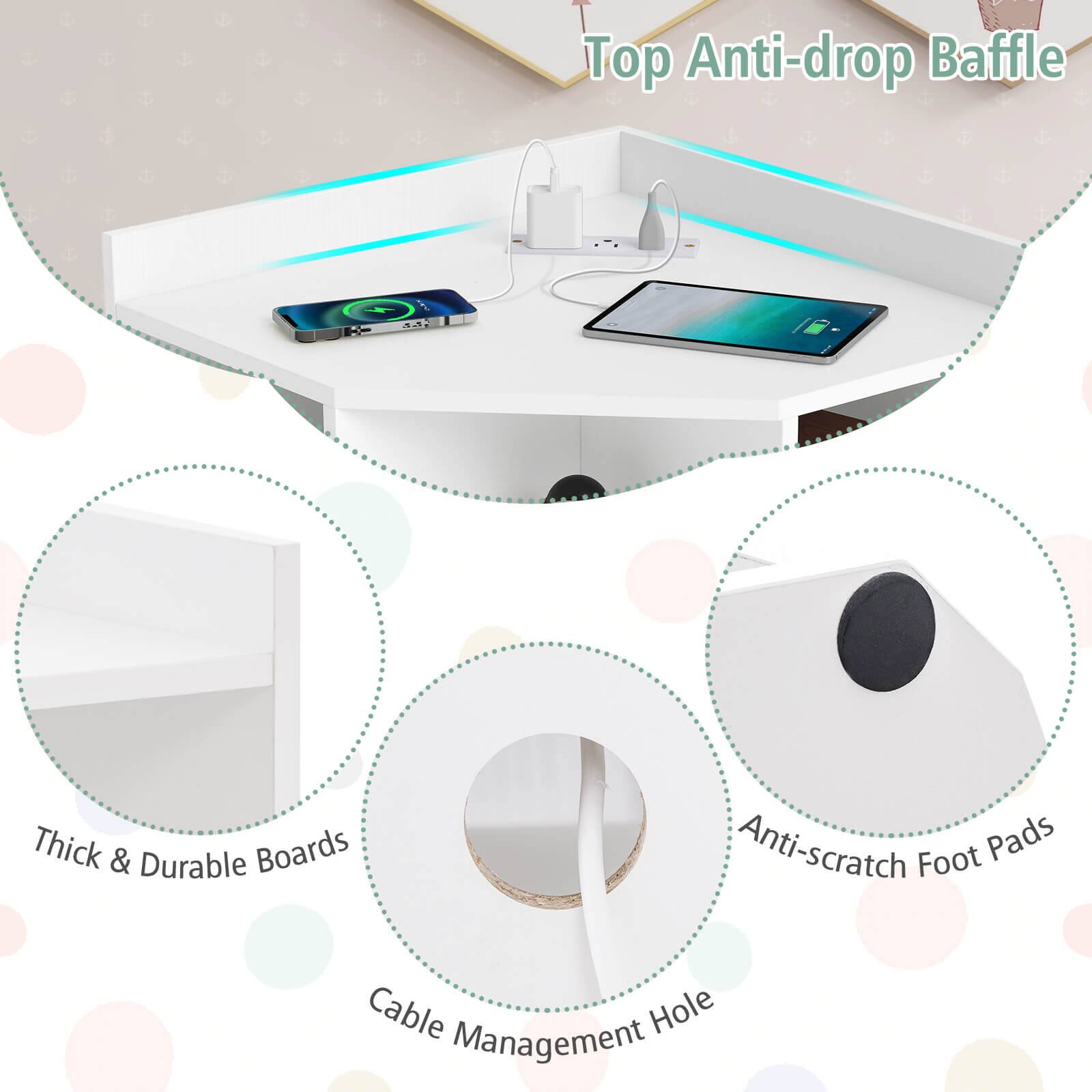 Top Anti-drop Baffle

Thick & Durable Boards

Anti-scratch Foot Pads

Cable Management Hole