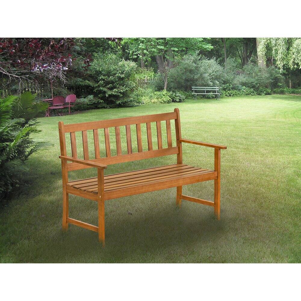 Alt View 1. East West Furniture - East West Furniture Belmont Bench without Cushion made of Acacia wood in Natural Oil finish - Multi-Color.