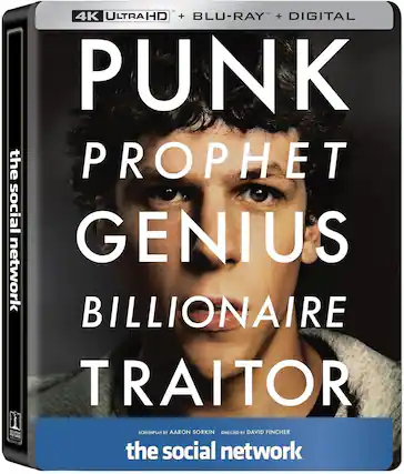 Front. The Social Network (Steelbook) - 4K Blu-Ray.