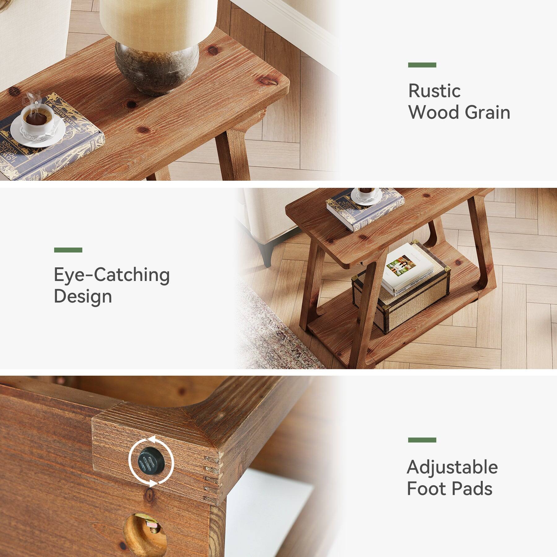- Rustic Wood Grain
- Eye-Catching Design
- Adjustable Foot Pads