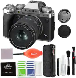 Fujifilm - X-T5 Mirrorless Camera with XF 16-50mm f/2.8-4.8 Lens Silver Bundle with More