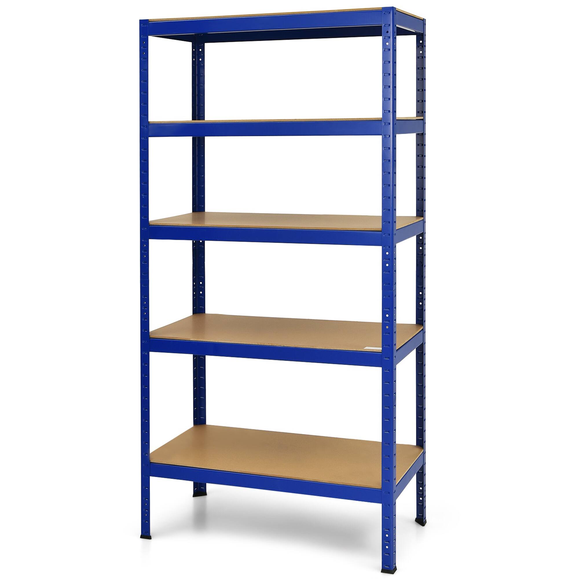 Front. Gymax - Gymax 72'' Steel 5-tier Garage Shelf Metal Storage Adjustable Unit Blue - Blue.
