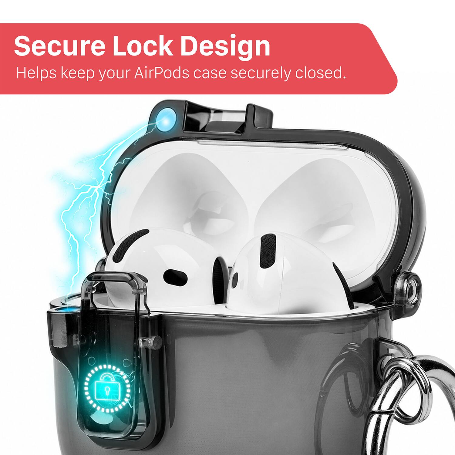 Secure Lock Design  
Helps keep your AirPods case securely closed.