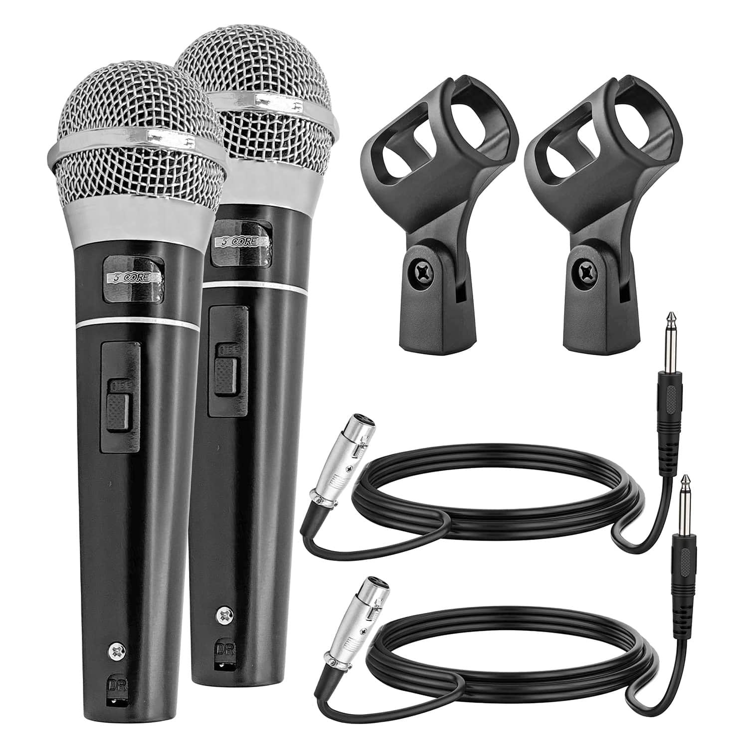 5 CORE - 5Core XLR Microphone Dynamic Mic Karaoke Singing Studio Mics Handheld Microfono - Black