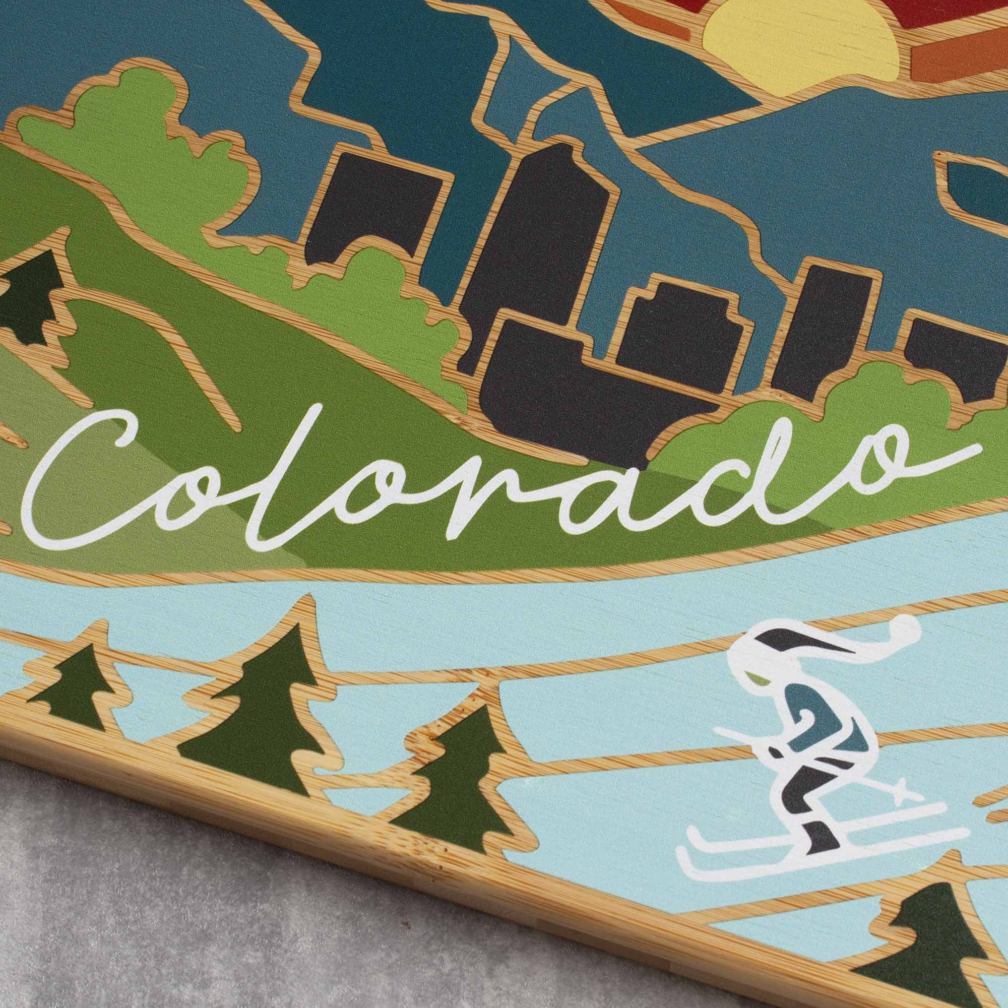 Alt View 3. Totally Bamboo - Colorado Cutting Board with Artwork by Summer Stokes.