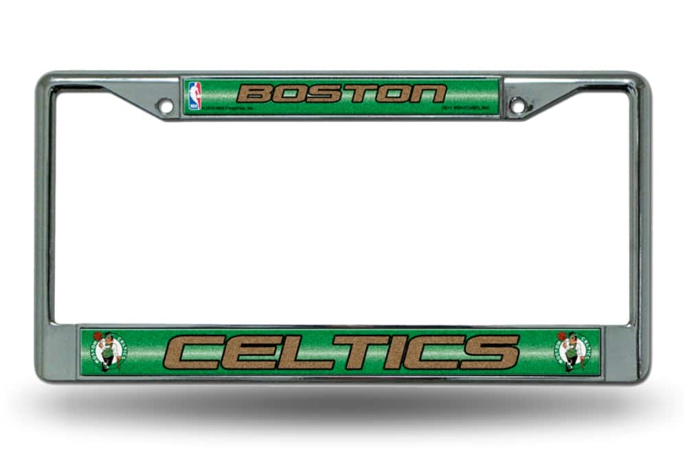 Rico Industries - Boston Celtics Standard Size Chrome License Plate Frame - It Sparkles - Multi