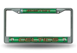 Rico Industries - Boston Celtics Standard Size Chrome License Plate Frame - It Sparkles - Multi