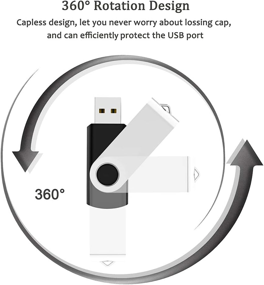 360° Rotation Design  
Capless design, let you never worry about losing cap, and can efficiently protect the USB port