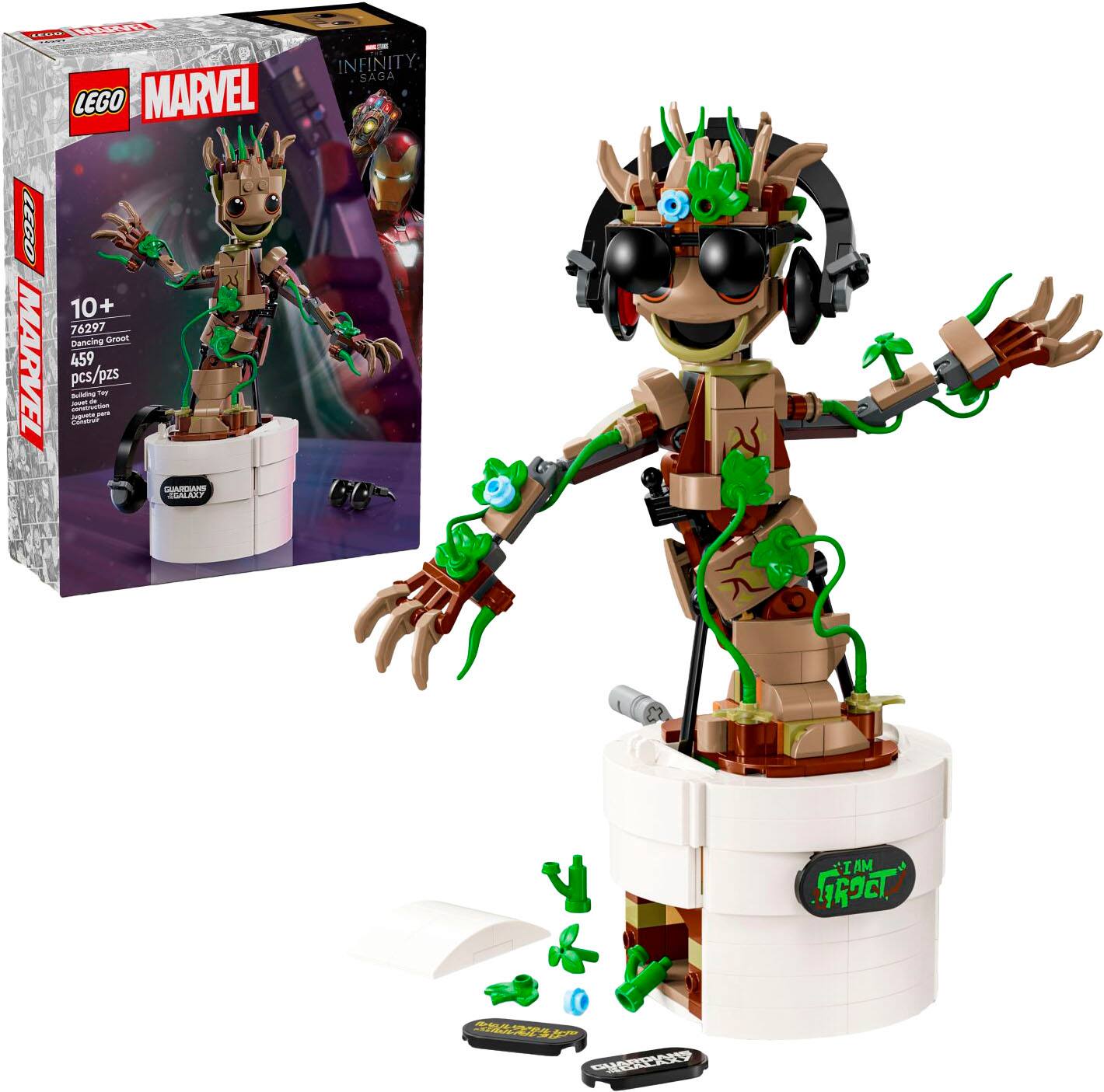 LEGO - Marvel Dancing Groot, Buildable Animated Guardians of the Galaxy Toy 76297