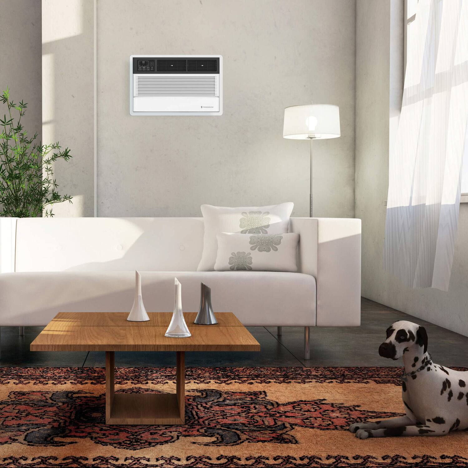 Alt View 9. Friedrich - 14,000 BTU 700 Sq. Ft. Smart In Wall Air Conditioner 10,600 BTU Heater with Wi-Fi and Remote - White.