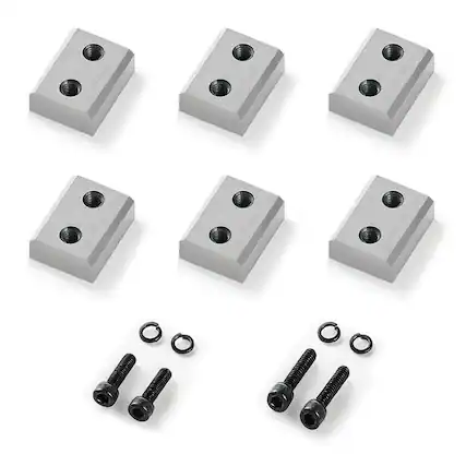 Front. VEVOR - Rebar Cutter Blades, 6 Pcs Replacement Jaw Blades for 1-1/4 Inch 32mm #10 Electric Rebar Cutter, Double-sided - Metallic color.