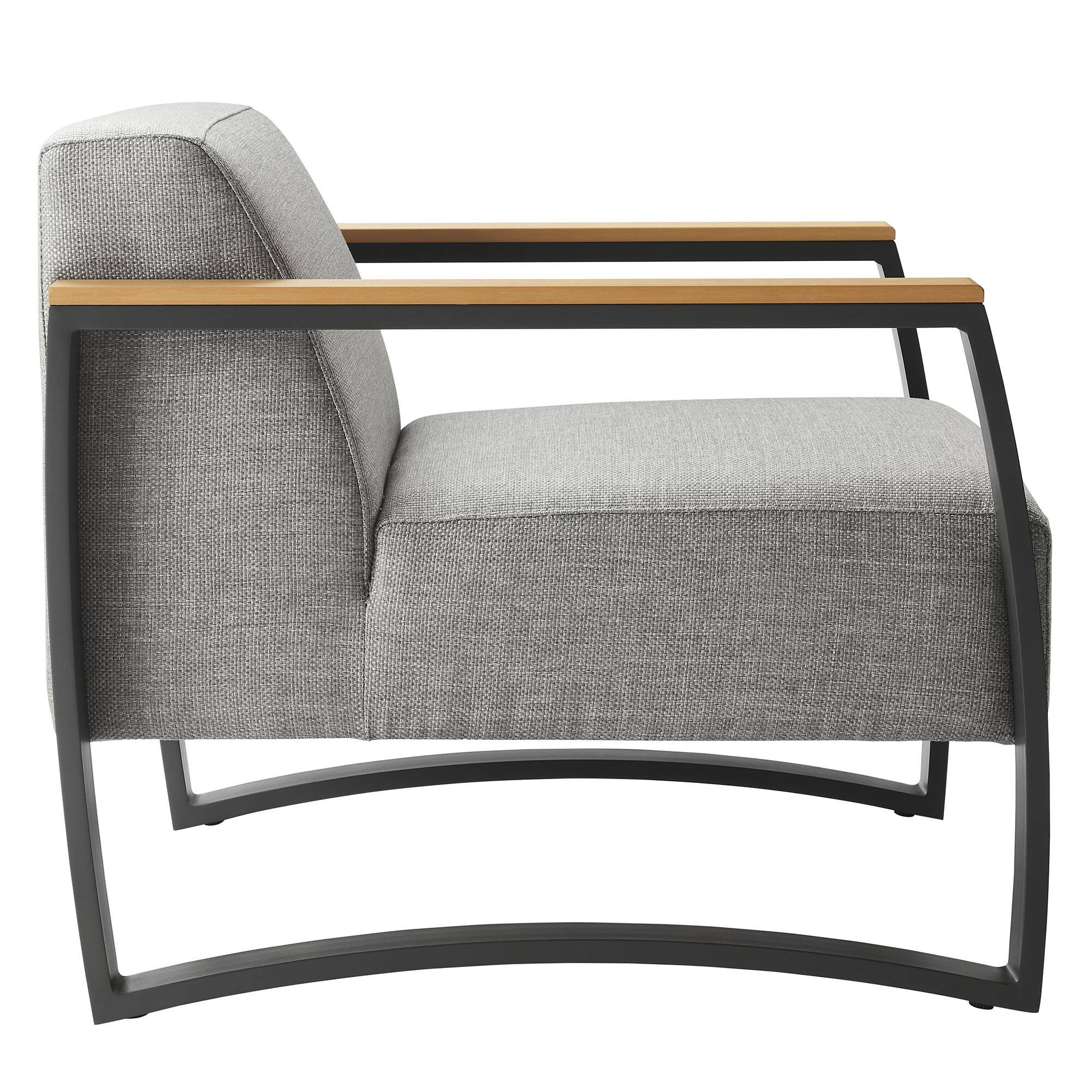 Alt View 3. Modway - Sauve Outdoor Patio Aluminum and Fabric Armchair by Modway - Charcoal Light Gray.