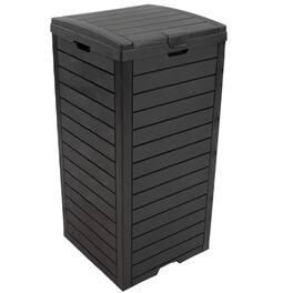 Sunnydaze - 39-Gallon Outdoor Trash Can with Lid and Drip Tray - Black