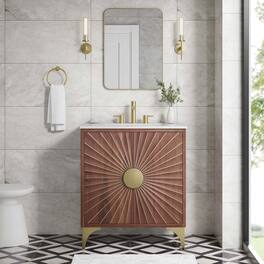Daylight Bathroom Vanity Basin Included by Modway - White Walnut