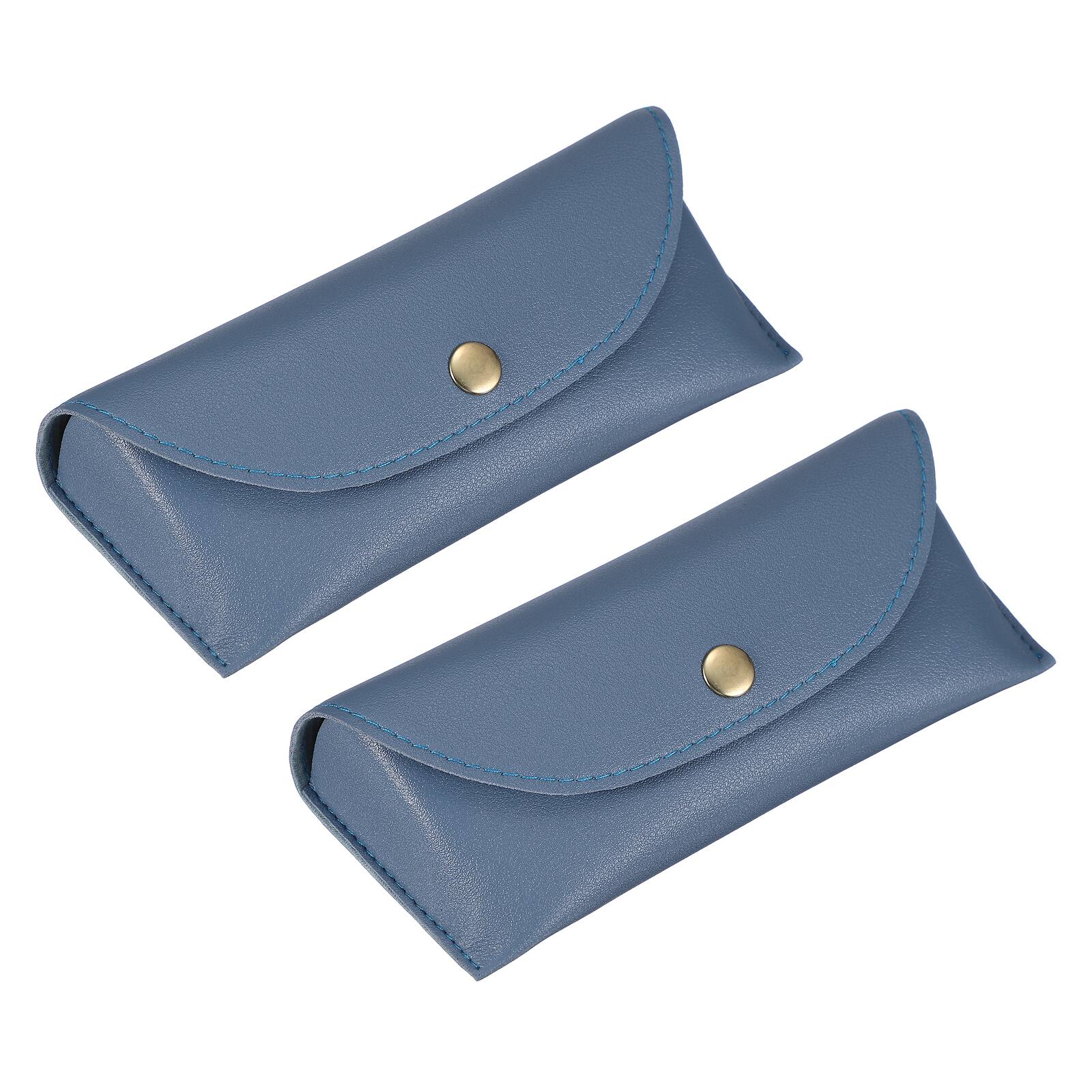 "Unique Bargains - 2pcs Leather Eyeglass Case 6.9x1.5x2.8"" with Cleaning Cloth for Sunglasses - Dark Blue" price history on PriceWatchPro