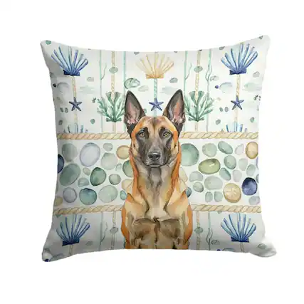 Front. Kitcheniva - 18" x 18" Coastal Sea Design Throw Pillow Home Decor Belgian Malinois - Multicolor.