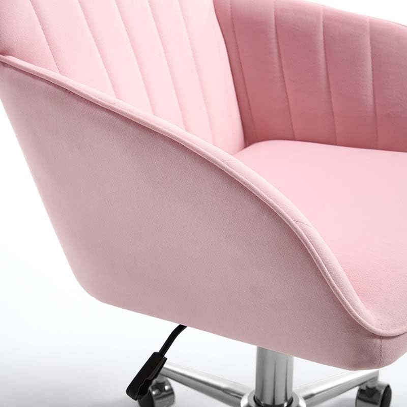 Alt View 6. Trinkets Crazed - 24.6" Velvet Office Chair, Ergonomic Swivel Desk Chair with Memory Foam Seat - Adjustable Height Computer Chair - pink.