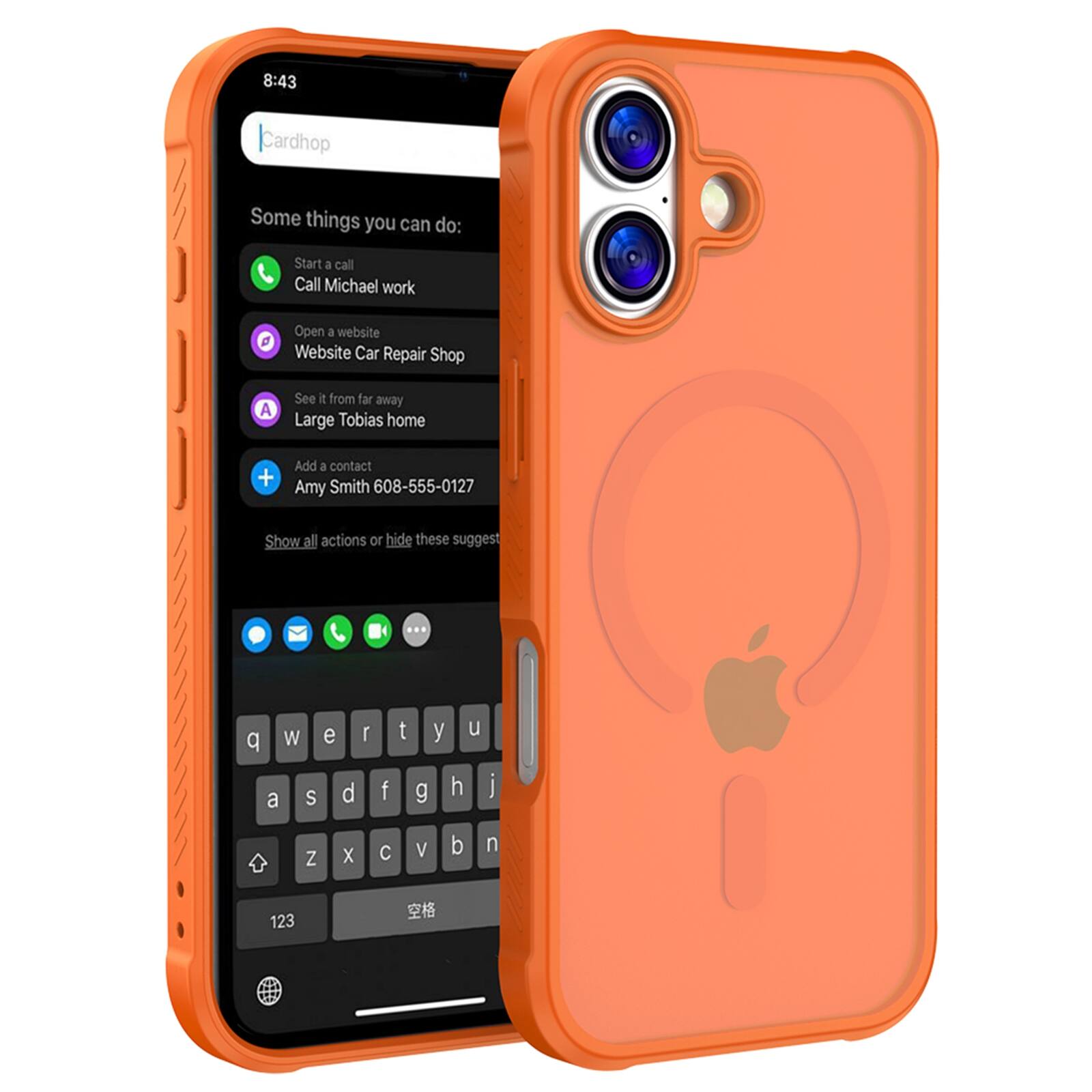 Dteck - Magnetic for iPhone 17 Case, Compatible with MagSafe, Military Grade Drop Protection Translucent Matte Phone Cover - Orange