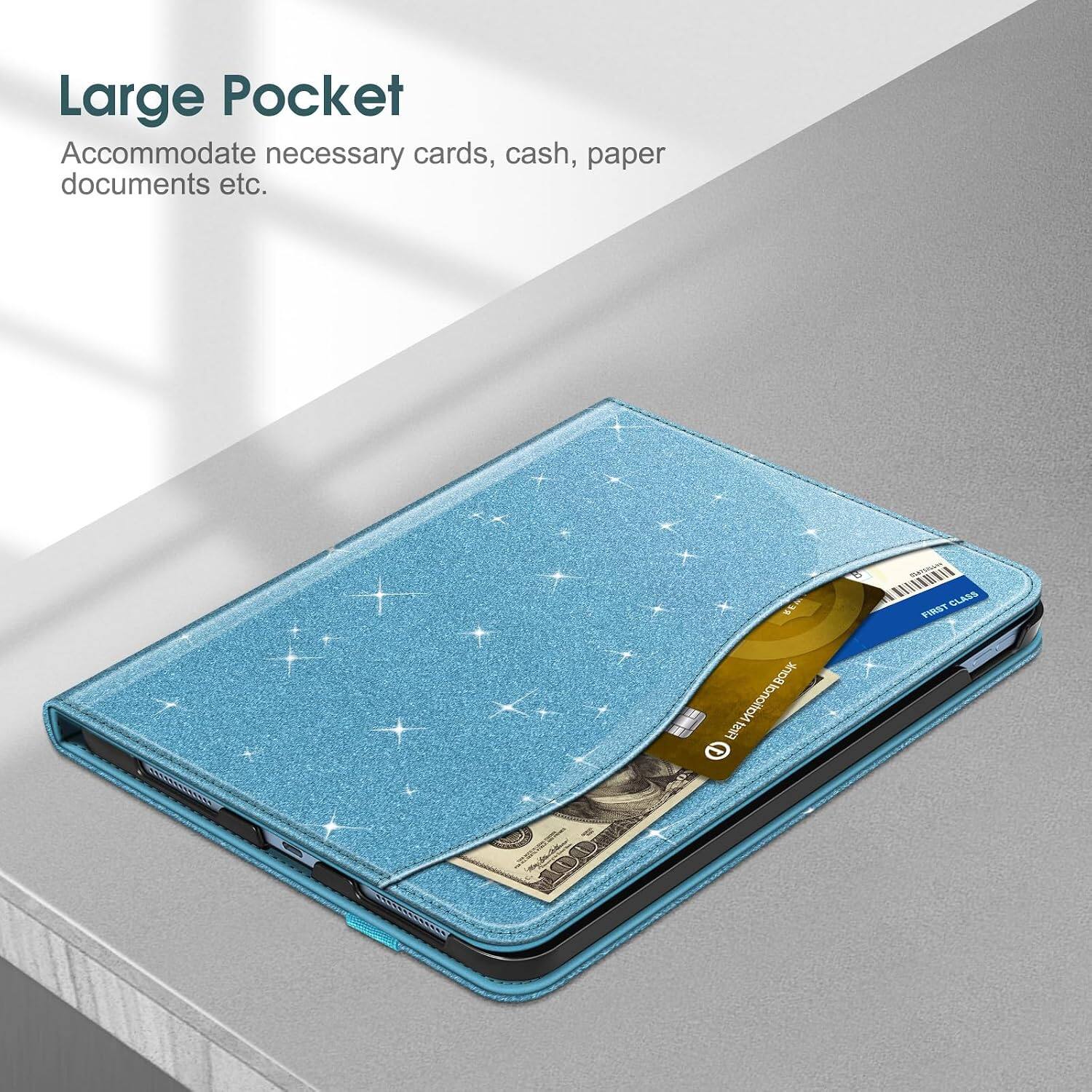 Large Pocket  
Accommodate necessary cards, cash, paper documents etc.