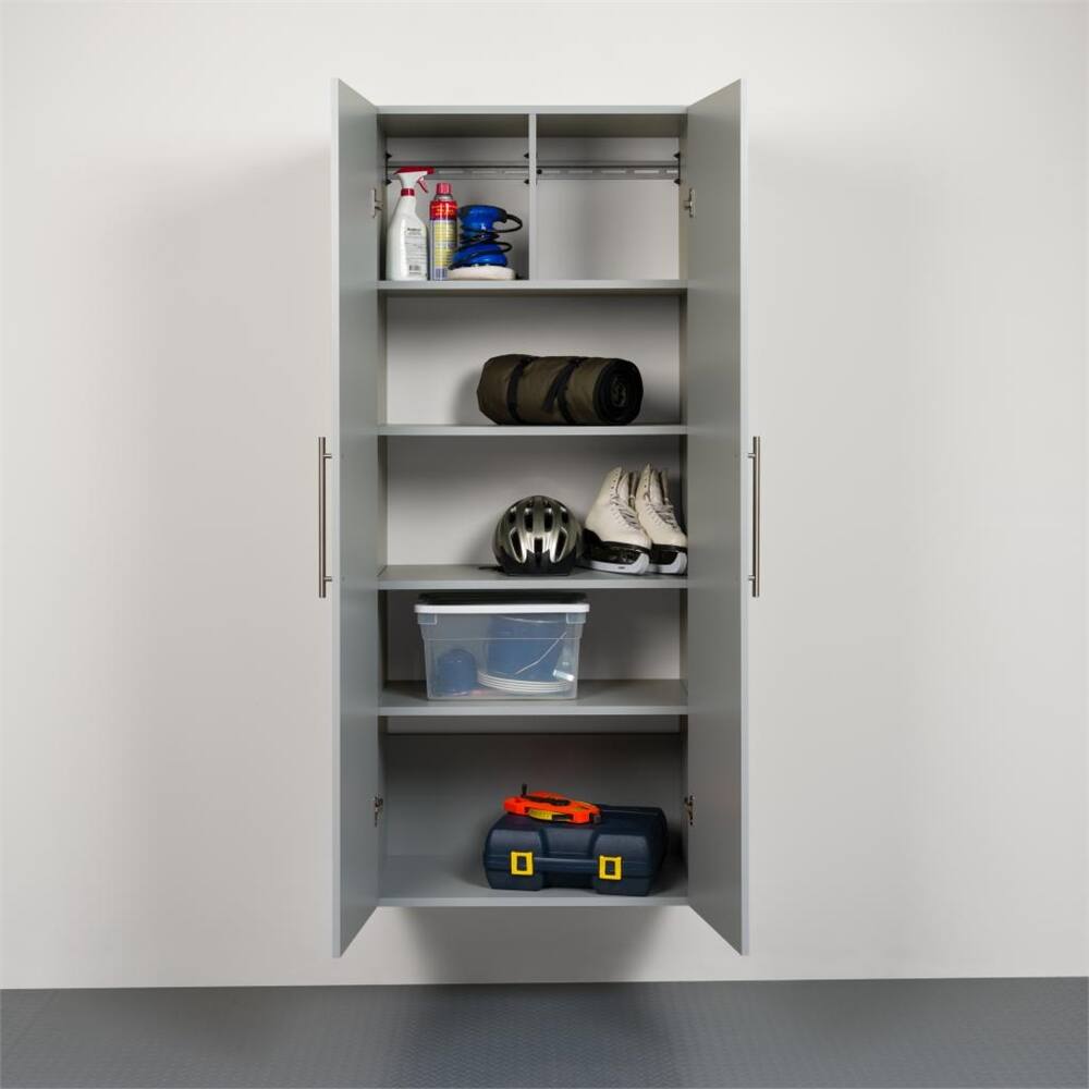 Left. Prepac - HangUps 30" Large Storage Cabinet - Gray.