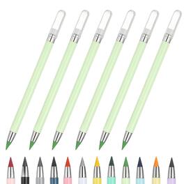 Unique Bargains - Eternal Pencil, 6pcs Mech Sharpened Metal Pencils Set for Coloring, Sketch Drawing, Writing - Marker Green