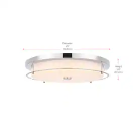 Living District - Kolson 20 Inch Led Flush Mount Ceiling Light In - Chrome