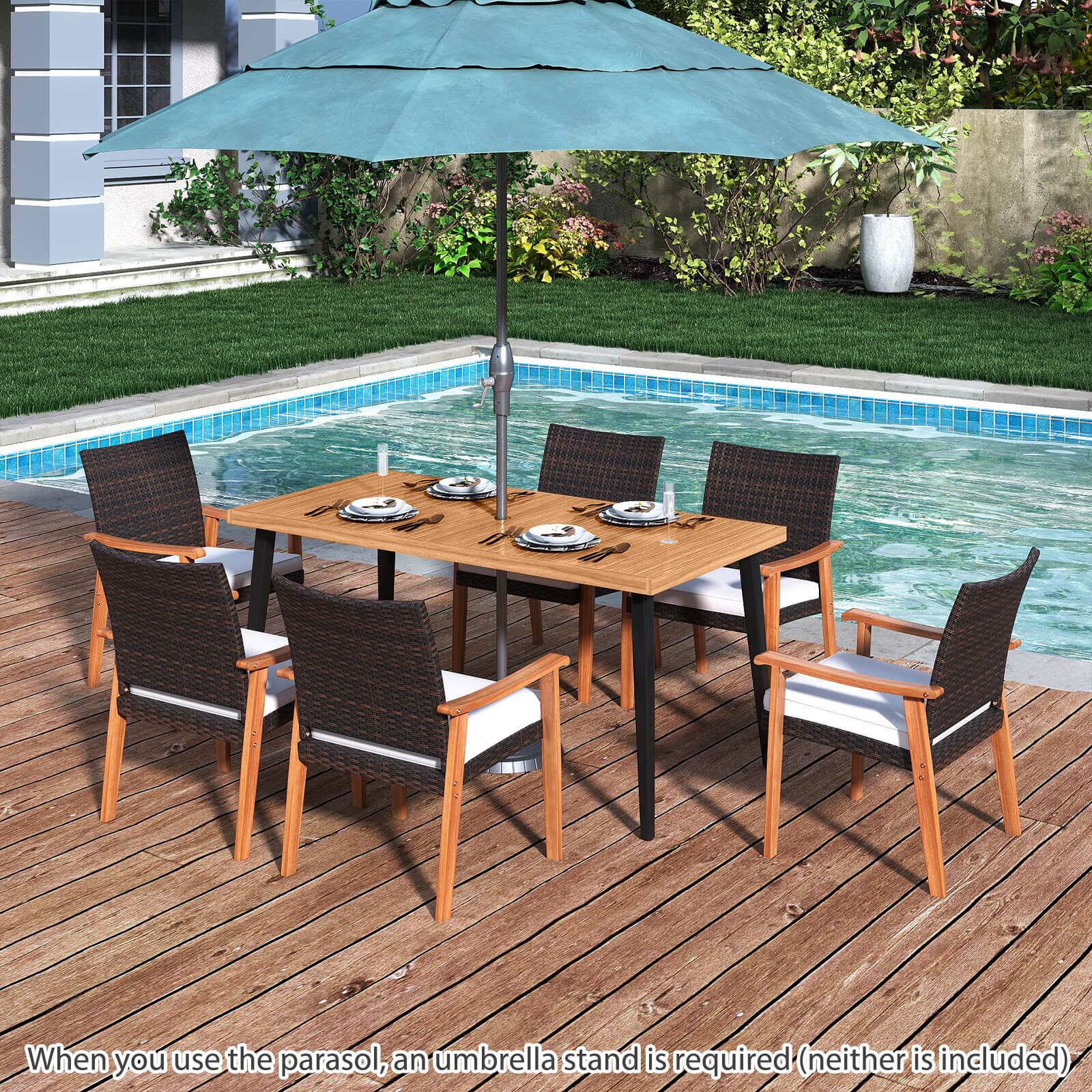 When you use the parasol, an umbrella stand is required (neither is included)