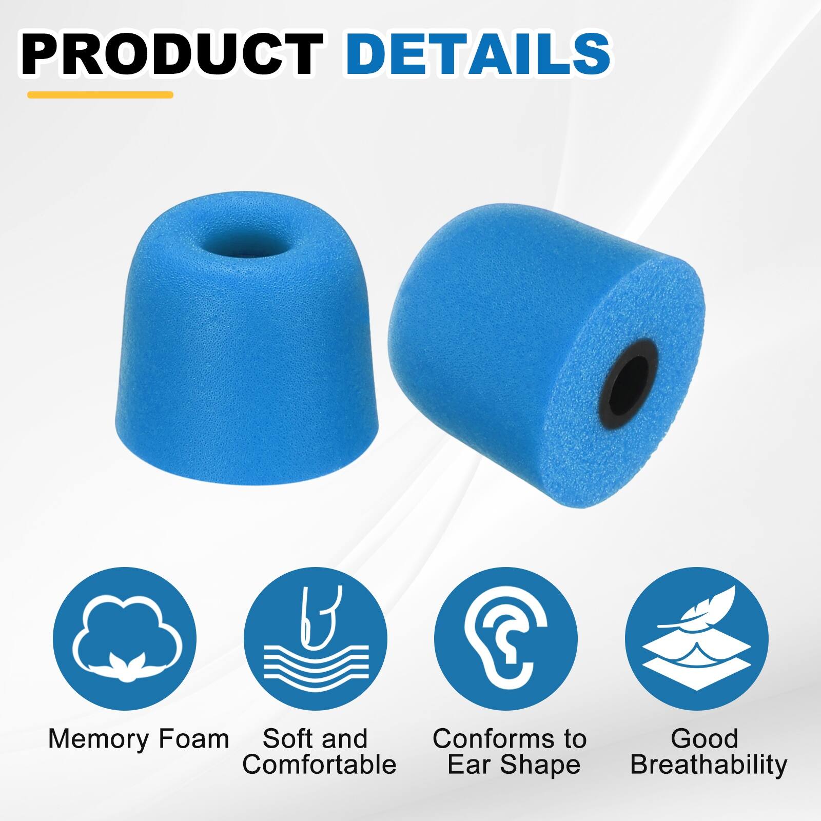 PRODUCT DETAILS

- Memory Foam
- Soft and Comfortable
- Conforms to Ear Shape
- Good Breathability