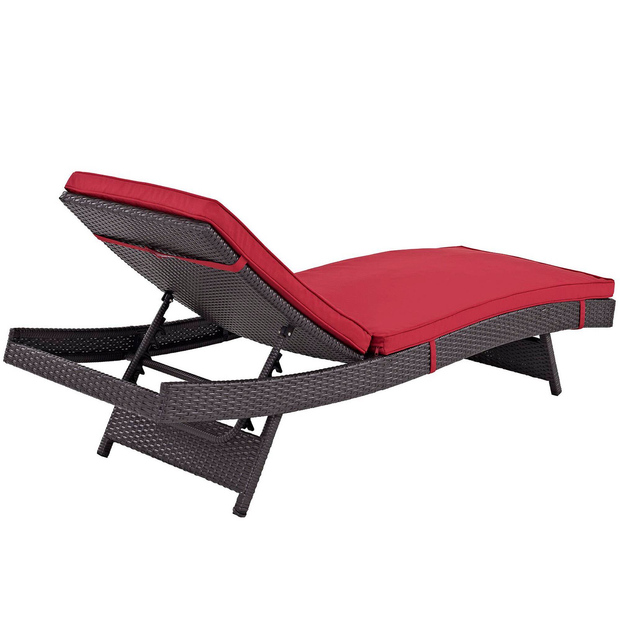 Back. Modway - Convene Outdoor Patio Chaise by Modway - Espresso Red.