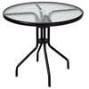 Front. Costway - Costway 32''Outdoor Patio Round Table Tempered Glass Top - Black.