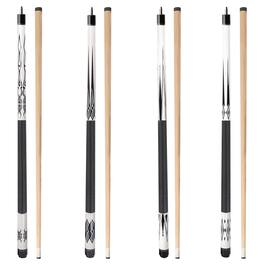 GSE Games & Sports Expert - Set of 4 58" 2-Piece Maple Pool Cue Sticks Set for Men/Women - 18/19/20/21oz Each - White