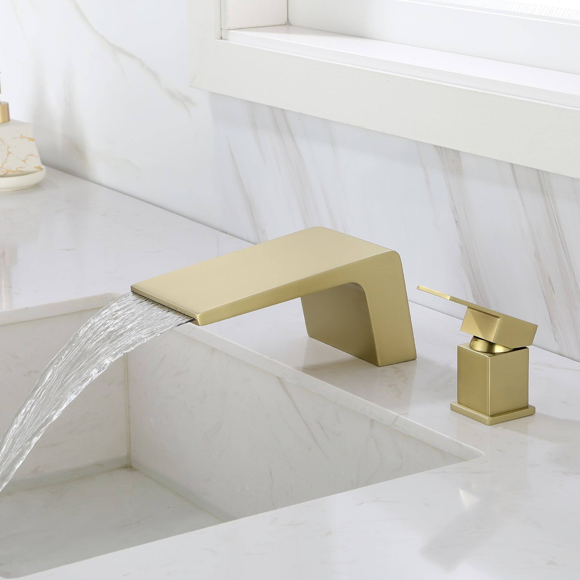 Alt View 4. Boyel Living - Double Holes Single Handle Bathroom Faucet or Tub Faucet with cUPC Hose in Brushed Gold - Brushed Gold.
