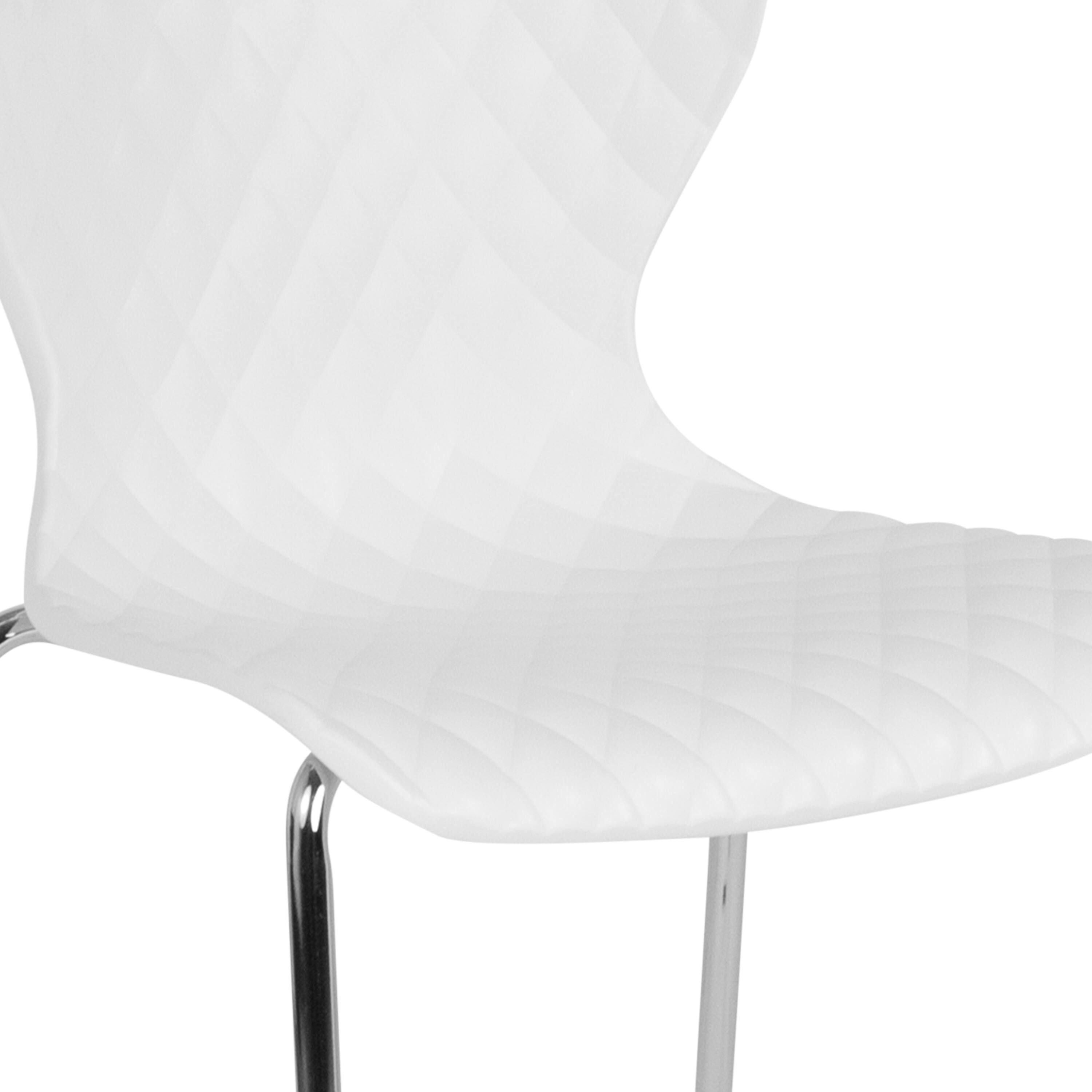 Alt View 9. Emma + Oliver - Contemporary Design Accent Dining Plastic Stack Chair - White.