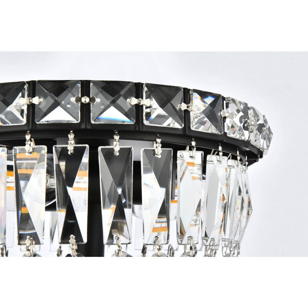 Alt View 1. Elegant Lighting - Tranquil 8 inch black flush mount - Black And Clear.