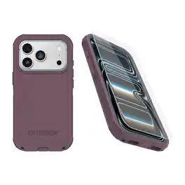 OtterBox - iPhone 17 Pro (Only) Bundle: Defender Series Case & Screen Protector - Case Only - Rugged - Snaps on MagSafe - Tulipwood Glow (Purple & Blue)