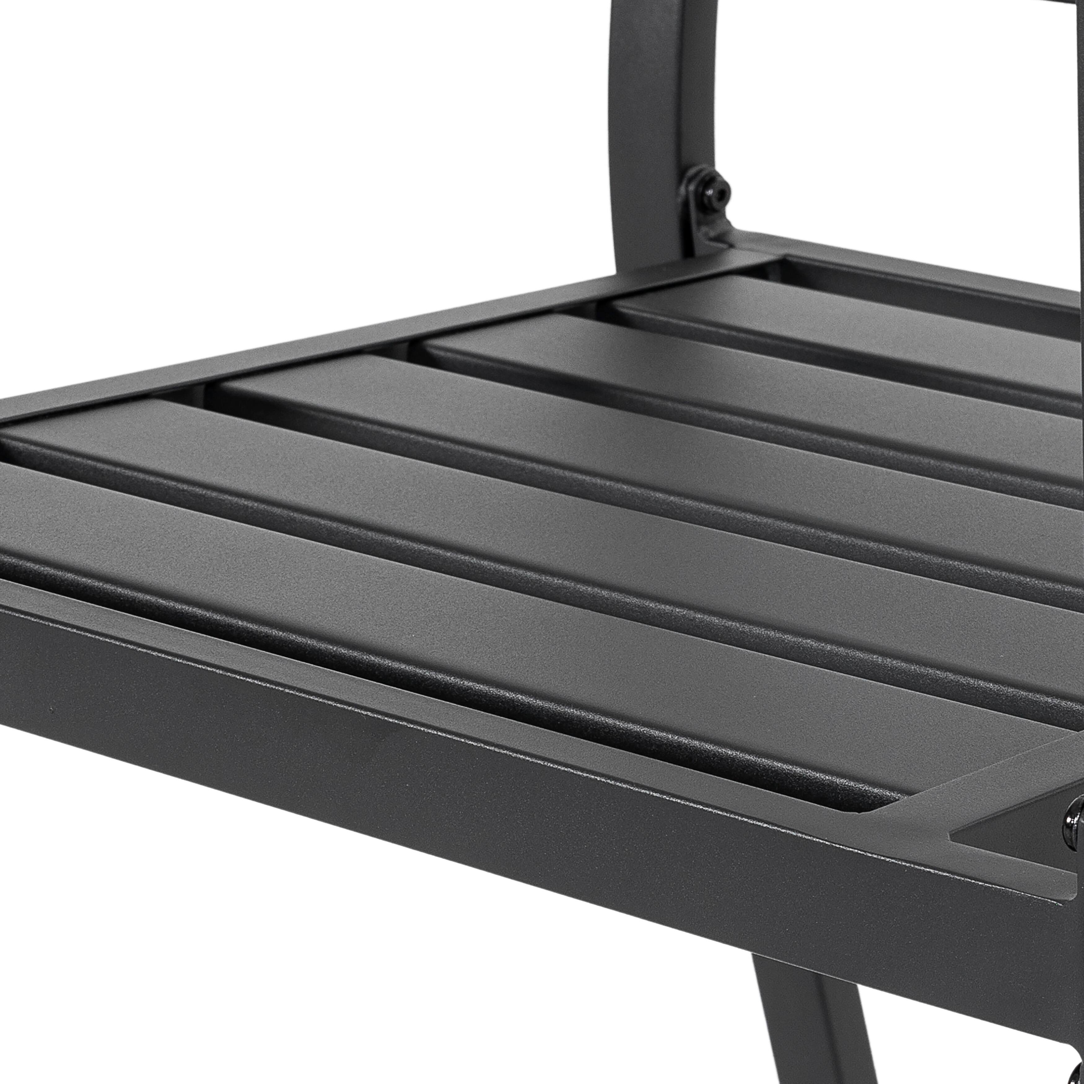 Angle. Nuu Garden - Outdoor 4-Piece Patio Chair Set, Powder-coated Iron, Lattice Pattern - black.