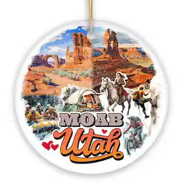 OrnamentallyYou - Breathtaking Desert Town Moab Ornament Utah Nature and Landscape Travel Souvenir Version 2 - Multi-colored