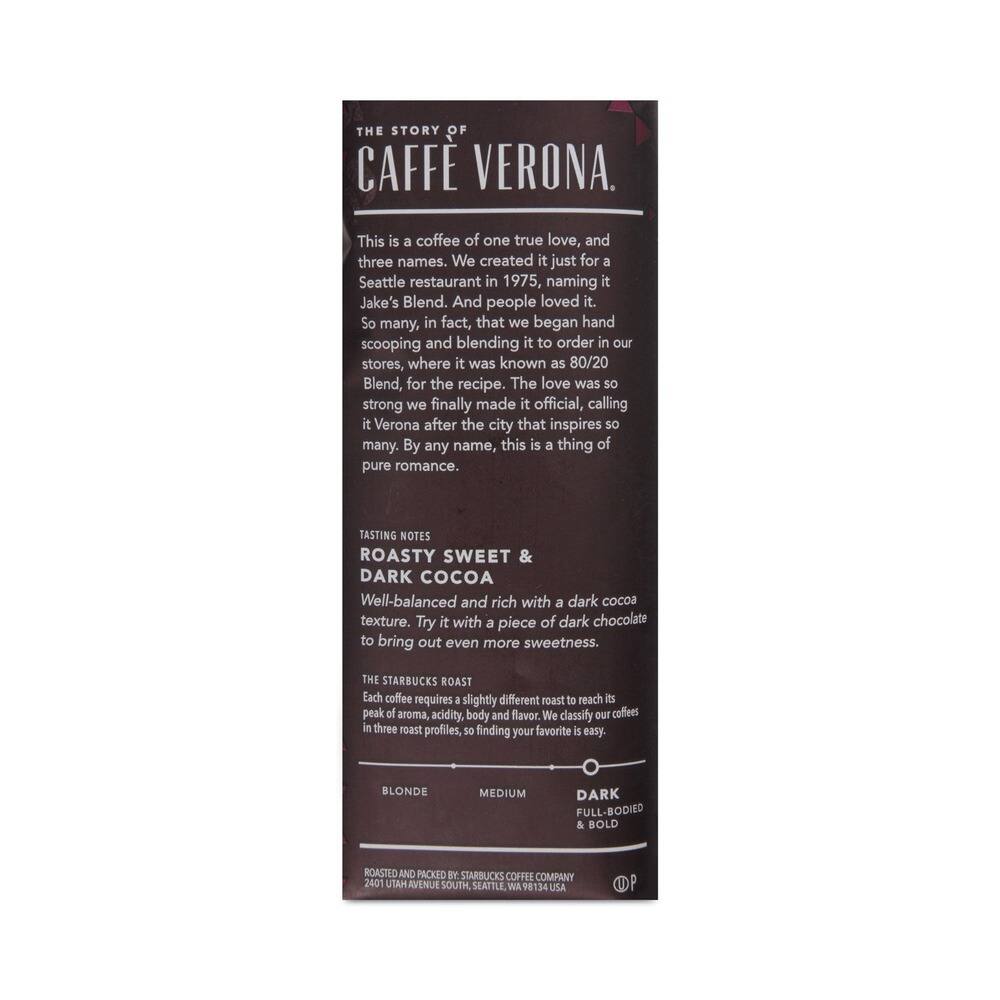 Starbucks 1 lbs. Bag Ground Coffee Caffe Verona - Best Buy