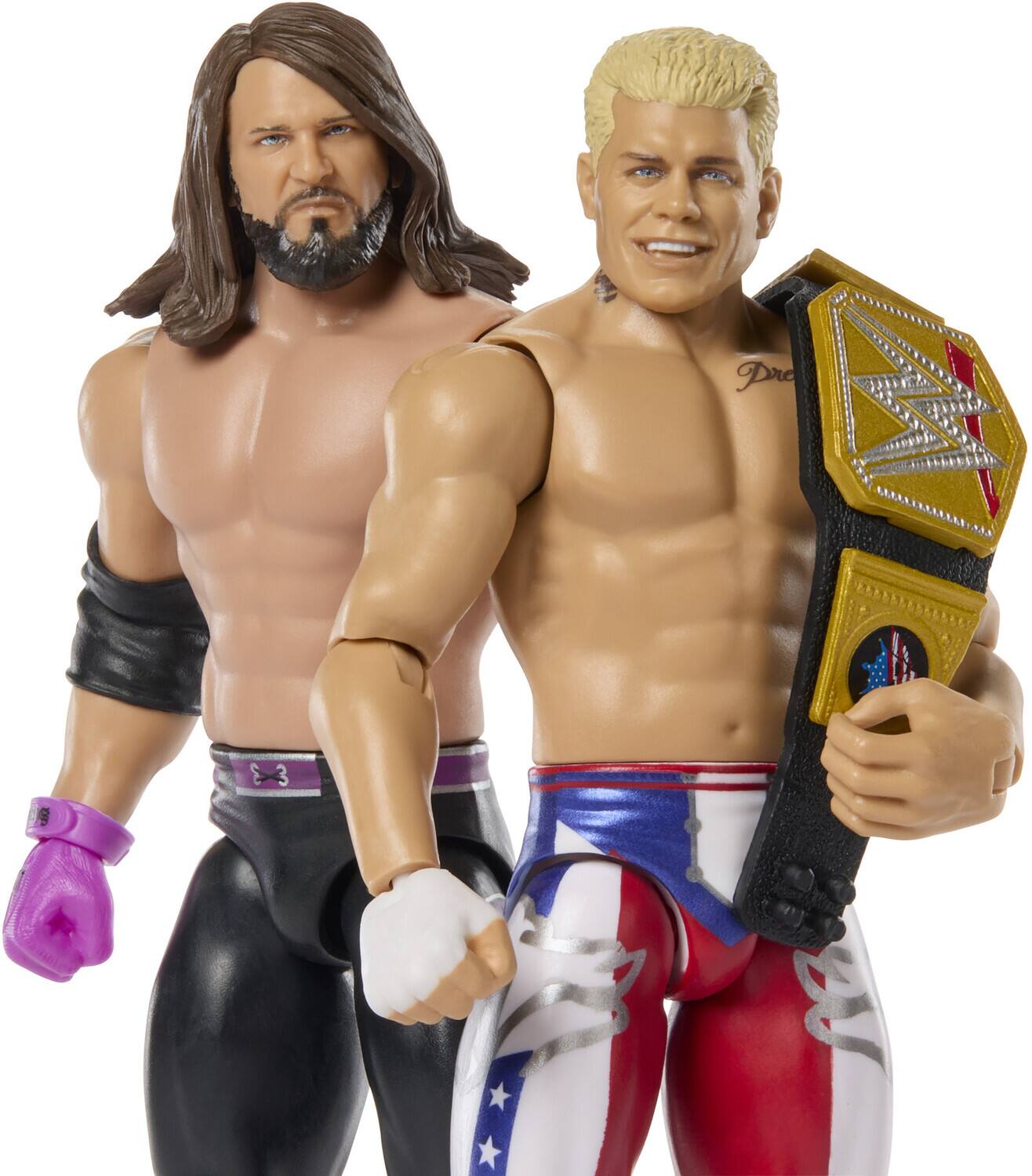 Alt View 3. Mattel - Mattel Collectible - WWE Main Event Showdown "The American Nightmare" Cody Rhodes vs. AJ Styles - Collectibles - Multicolor.