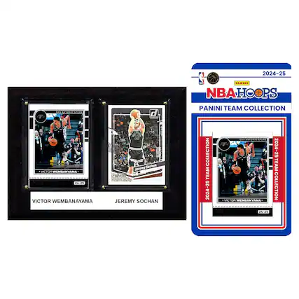 2024-25 SAN ANTONIO SPURS
PANINI NBA HOOPS
PANINI TEAM COLLECTION
VICTOR WEMBANYAMA
JEREMY SOCHAN
2024-25
PANINI NBA HOOPS
PANINI TEAM COLLECTION
VICTOR WEMBANYAMA
JEREMY SOCHAN