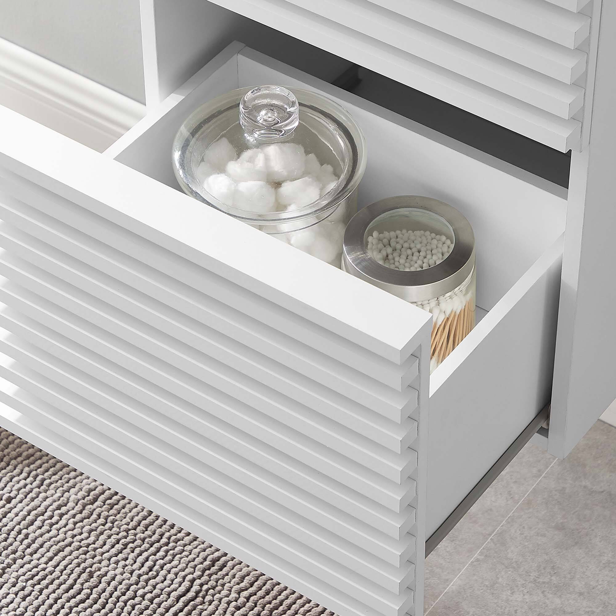 Back. Modway - Render Wall-Mount Bathroom Cabinet Basin Not Included - White.