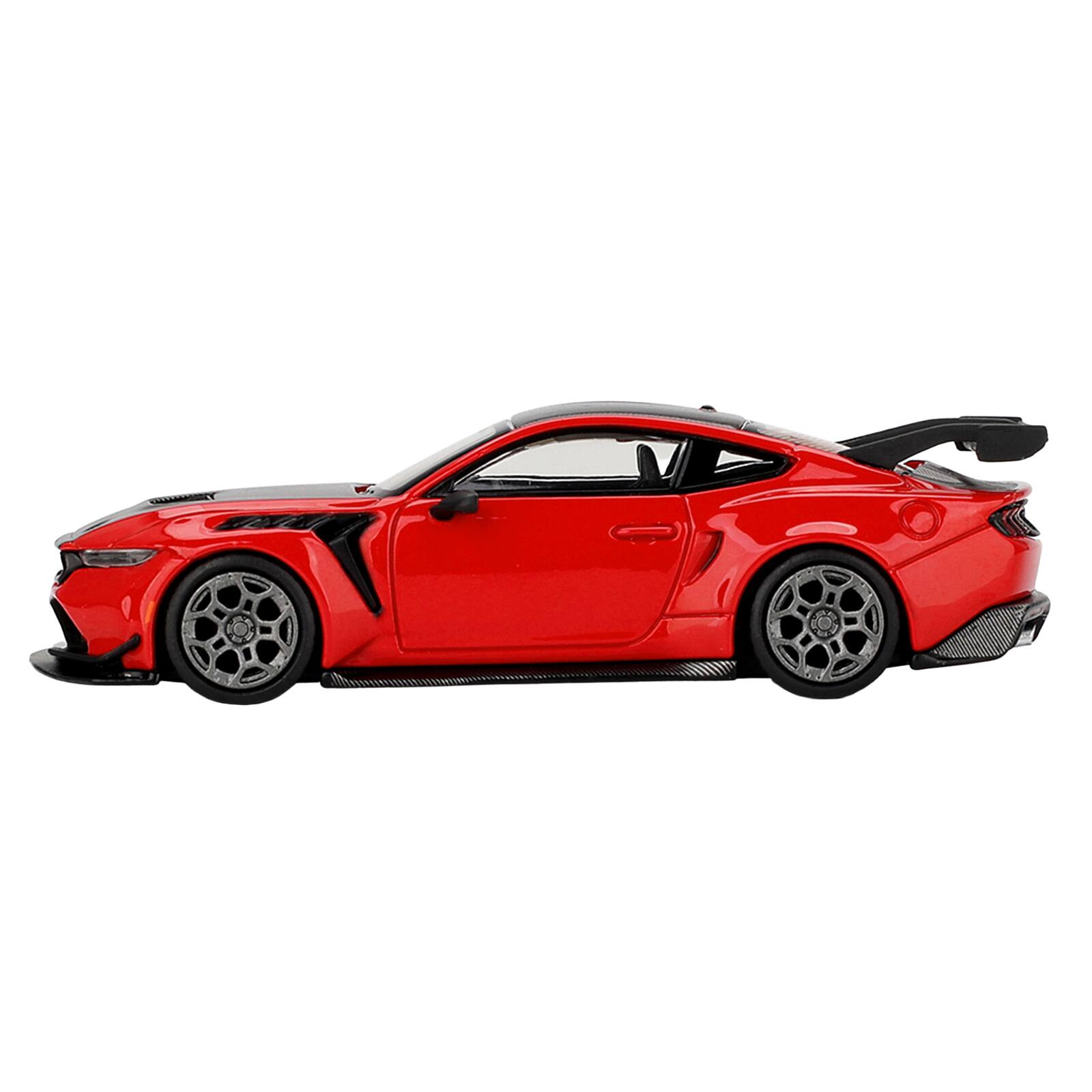 Alt View 1. True Scale Miniatures - Ford Mustang GTD Race Red with Carbon Hood and Top Limited Edition 1/64 Die Cast Model Car by Mini GT.