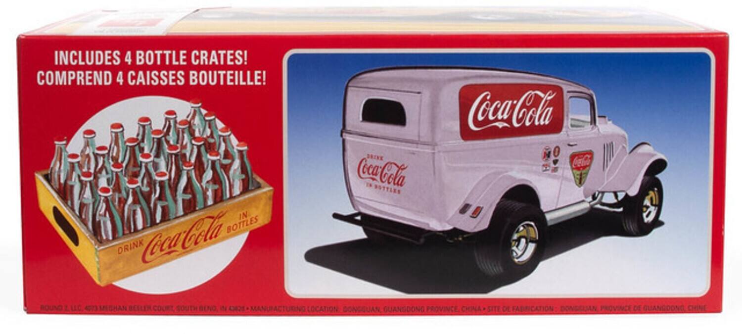 INCLUDES 4 BOTTLE CRATES!  
COMPREND 4 CAISSES BOUTEILLE!  

IN BOTTLES  
DRINK Coca-Cola  
DRIVE Coca-Cola  

ROUND 2 U.C.  
en MEGHAN BETLER COURT SOUTH BENO, IN MANUFACTURING LOCATION DONGGUAN GUANGDONG PROVINCE CHINA  
SITE DE FABRICATION DONGGUAN PROVINCE DE GUANGDONG CHINE